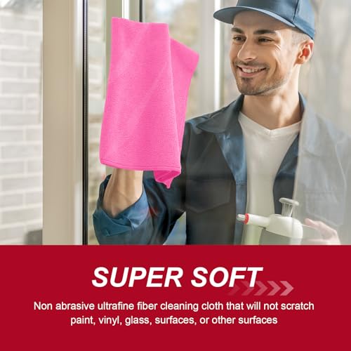 200 Pcs Microfiber Cleaning Cloth 16x16 Inch Microfiber Towels for Car Ultra Absorbent Cleaning Rags Reusable Lint Free Streak Free Detailing Towel for Car Washing Drying Dusting (200 Count)