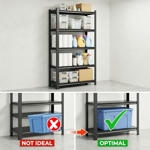 5 Tier Heavy Duty Storage Shelves with Lockable Casters (5 Count)