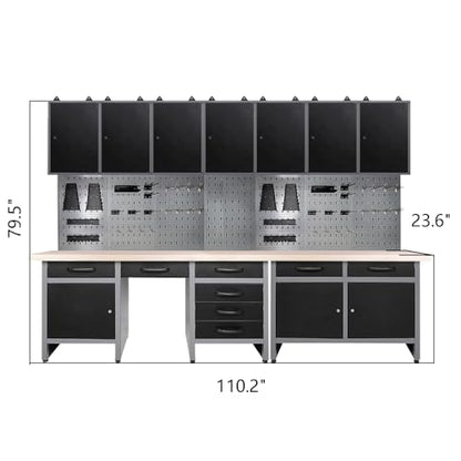 Steel Cabinet Tool Organizer Workbench Set System