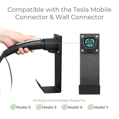 Tesla NACS Electric Vehicle Charger Nozzle Holster Dock & J