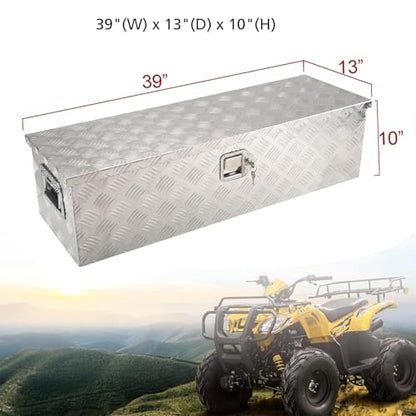 39 Inch Aluminum Tool Box 5 Bar Tread ToolBox for Truck Bed Car Outdoor