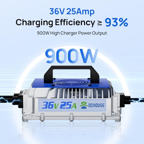 36V 25A Lithium Charger ≥93% Efficiency for Golf Cart Batteries