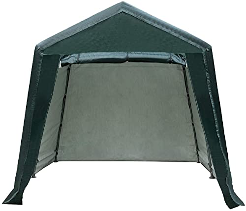 8 Ft x 14 Ft Outdoor Carport Patio Storage Shelter Metal Frame and Waterproof Ripstop Cover for Motorcycle and ATV Car