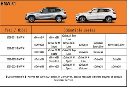 7 Layers Waterproof SUV Car Cover for BMW X1 2009