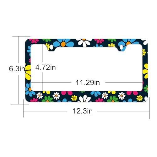 Hippie License Plate Frame Hippie Flower License Plate Covers