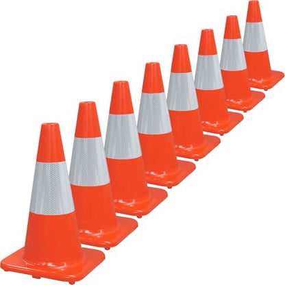 Overall Fluorescent Orange Red Integrated Traffic Cones