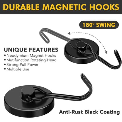 Magnetic Hooks 12 Pack 120Lbs Heavy Duty Neodymium Magnet Hook