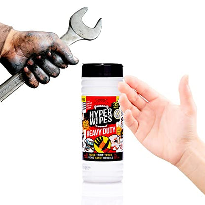 Hyper Wipes 4 Pack Heavy Duty Hand & Tool Cleaning Wipes (140 Count)