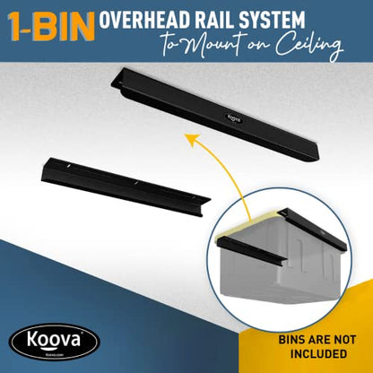 Heavy Duty Overhead Garage Storage Rack for 1 Bin. Adjustable Width