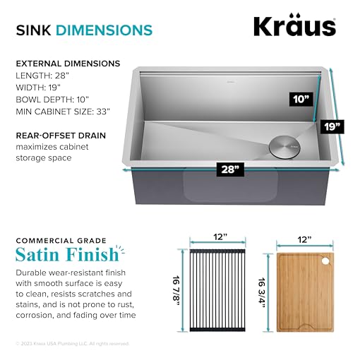 Stainless Steel 28 in Undermount Kitchen Sink KWU110