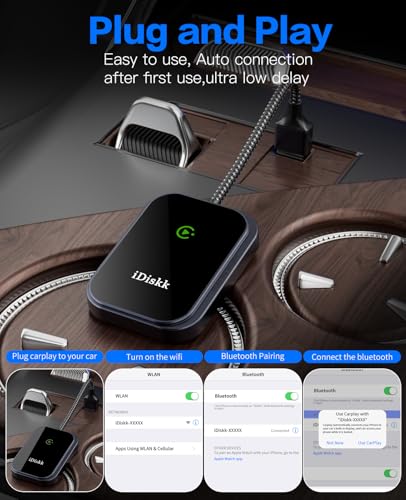 Wireless CarPlay Adapter for iPhone No Latency with USB C Adapter