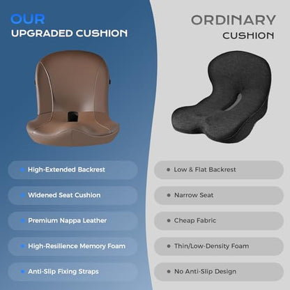 Car Seat Cushion and Lumbar Support Pillow One Piece