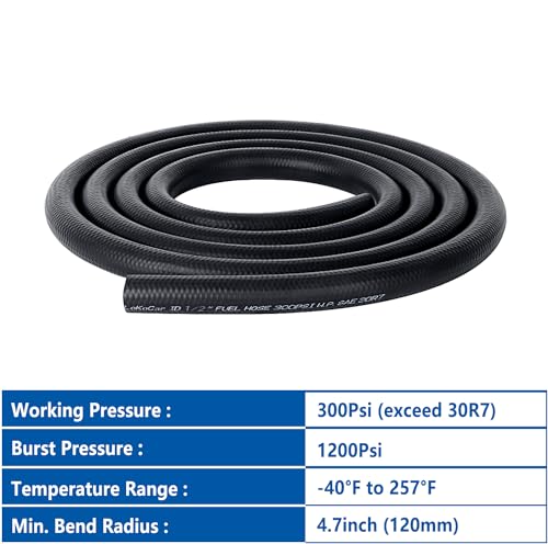 Rubber Fuel Hose Line Push Lock 1 (10 Foot)