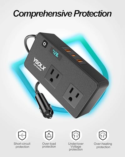 300W Car Inverter Power Outlet Dual AC Car Plug Adapter Outlet