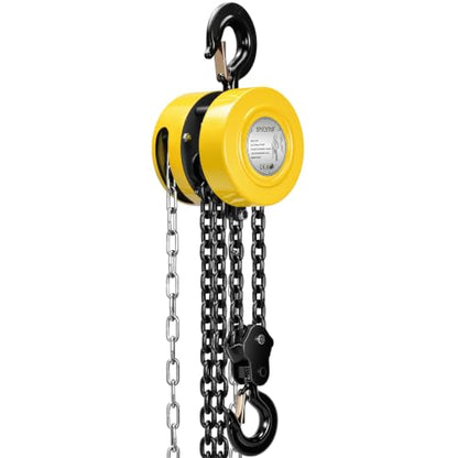 Hand Chain Hoist 2 Ton 4400 Lbs Capacity 10 Feet with 2 Hooks