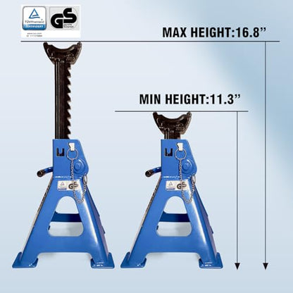 Car Jack Stands 3 Ton with Double Locking and Large Foot Base for Lifting Cars