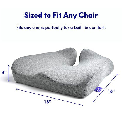 Patented Pressure Relief Seat Cushion for Long Sitting Hours on Office