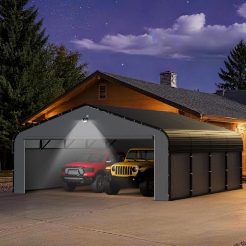 20x20 Metal Carport with Removable Sidewalls
