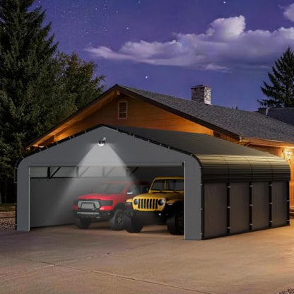 20x20 Metal Carport with Removable Sidewalls