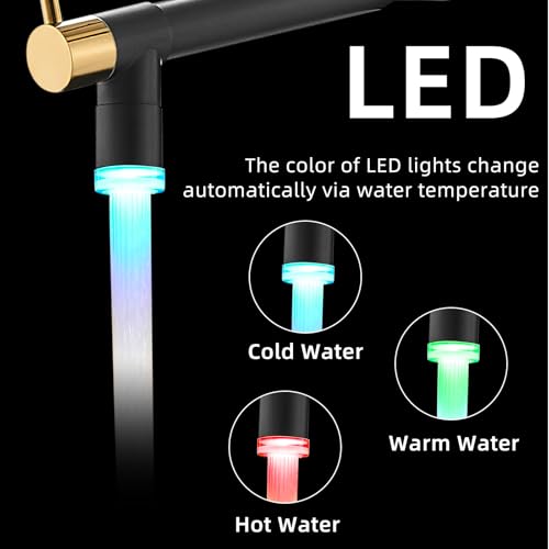 LED Kitchen Faucet with Pull Down Sprayer