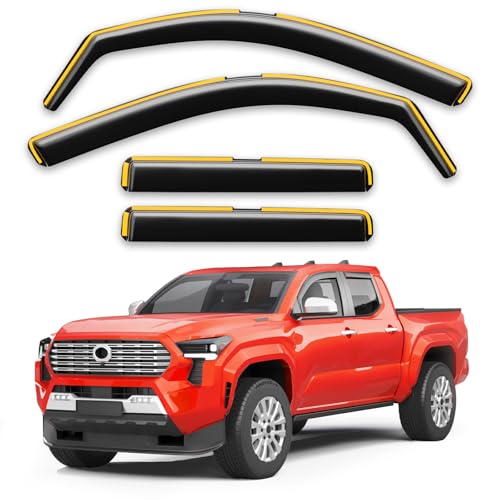 Window Visors Rain Guards for Toyota Tacoma DoubleCab 2024 (4 Count)