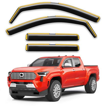 Window Visors Rain Guards for Toyota Tacoma DoubleCab 2024 (4 Count)