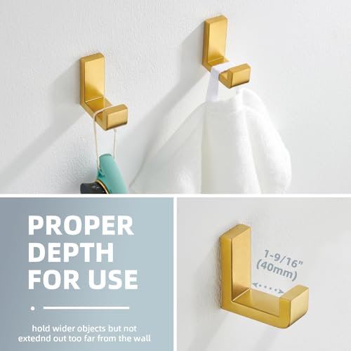 Towel Hooks Brushed Dark Gold (2 Count)