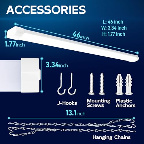 4FT 120W LED Shop Light Linkable (2 Count)