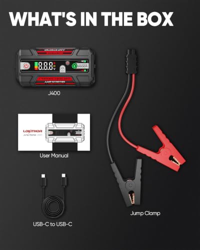 J400 Portable Jump Starter for Upto 8.0L Gas & 6.0L Diesel Engines