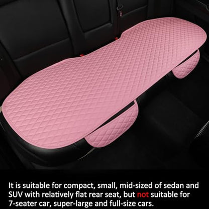 Pu Leather Car Seat Bottom Covers Protectors Include 1 Pair Front Driver Seat Pad Mat and 1 Rear Bench Cover Universal Fit 90% Vehicles