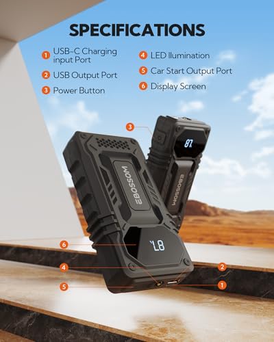 2026 New Portable Car Battery Jump Starter