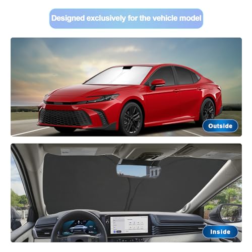 for 2025 2026 Toyota Camry Windshield Sunshade for 2025 2026 Toyota Camry Accessories 2026 Camry Sunshade Foldable Sun Shield 2025 2026Camry