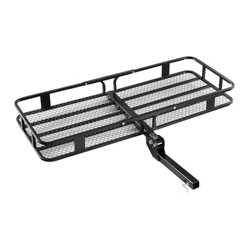 60 x 24 x 6 in Folding Hitch Cargo Carrier 500lbs Capacity