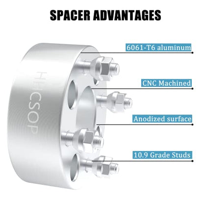 4x4 Wheel Spacers 2 inch 4x101.6 Wheel Adapters 62mm Hub Bore 1