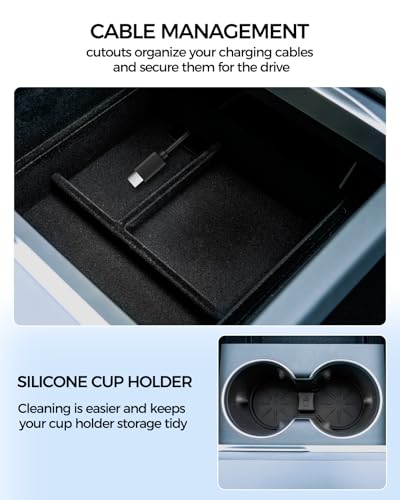 2024 2025 Tesla Model 3 Highland & 2025 New Model Y Center Console Organizer (5 Count)