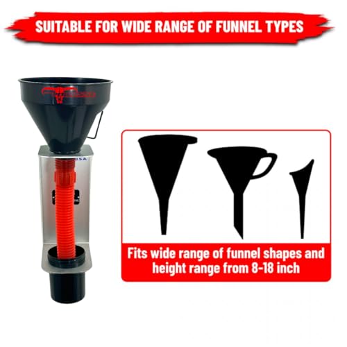PP3367 Kit Oil Funnel and Holder for Automotive Oil Change Large Wide Mouth Flex Flexible Spout Extension Funnel with Handle and Strainer