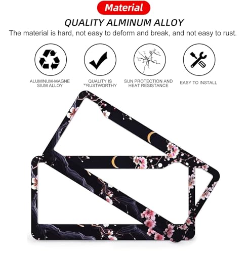 Flowers Plum Blossom Moon License Plate Frames