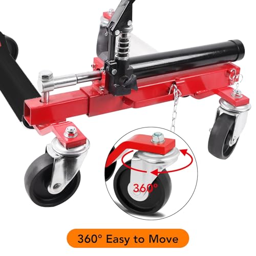 2 Pcs Car Wheel Dolly with Hydraulic Tire Jack (2 Count)