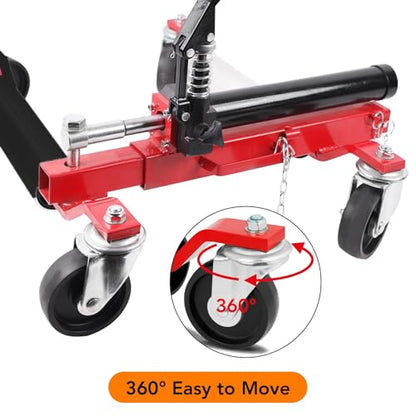 2 Pcs Car Wheel Dolly with Hydraulic Tire Jack (2 Count)