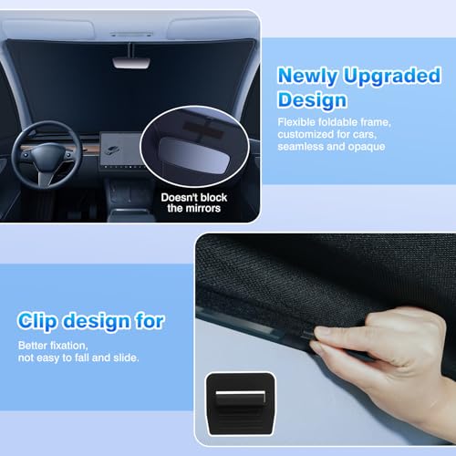 Windshield Sun Shade for Nissan Altima 2013 2014 2015 2016 2017 2018 Car Window Shades Thicken UV Block and Blackout Privacy Foldable Sunshades 8PCS Accessories Keep Cool Sun Visor Covers (8 Count)