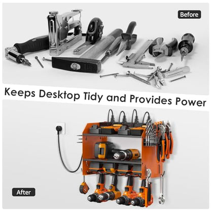 Wall Mount Modular Tool Charging Organizer (7.9 Count)