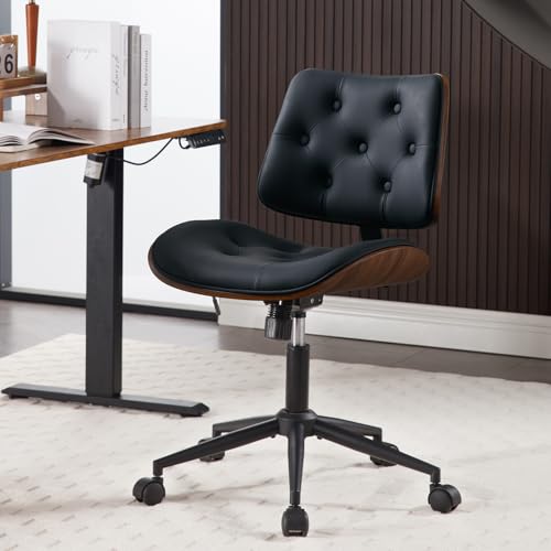 Armless Home Office Chair in Button Style