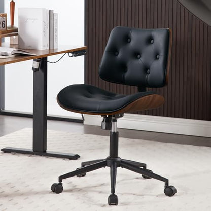 Armless Home Office Chair in Button Style