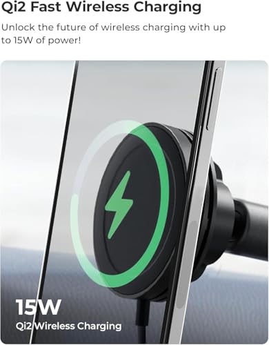 Velox Qi2 Mini 15W Wireless Charger Car Mount