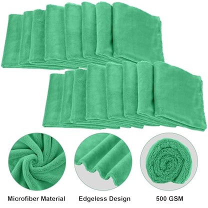 30 Pcs 16 x 16 Inch Edgeless Microfiber Plush Towels for Cars Detailing Drying Wash Polishing Absorbent Cleaning Cloths (30 Count)