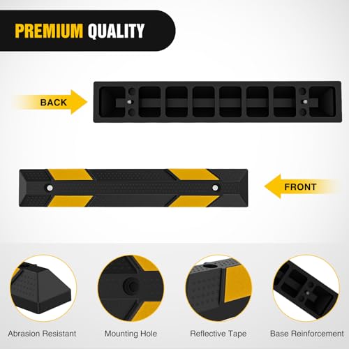 36 Inch Parking Curb with Reflective Strips