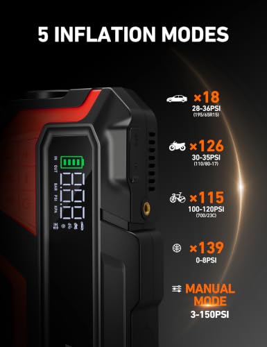M10 6000A 150PSI Car Jump Starter with Air Compressor