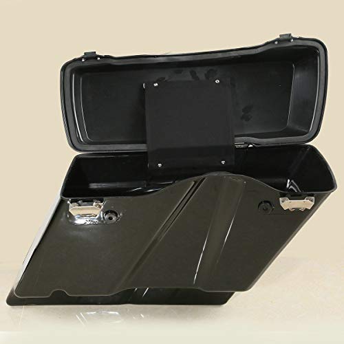 Motorcycle 5" Stretched Saddlebags with Black Conversion Brackets Fit For Harley Softail Deluxe Heritage Softail 1984 (2 Count)