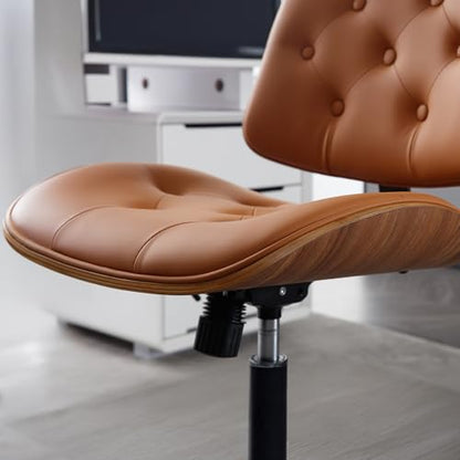 Armless Home Office Chair in Button Style