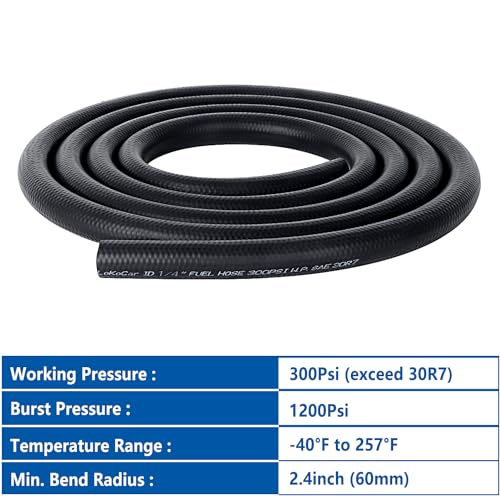 Rubber Fuel Hose Line Push Lock 1 (10 Foot)